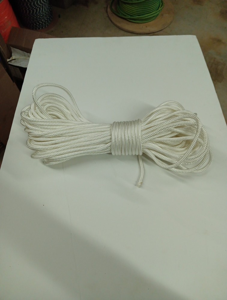 1/4 x 100 ft. Double Braid-Yacht Braid polyester rope. White