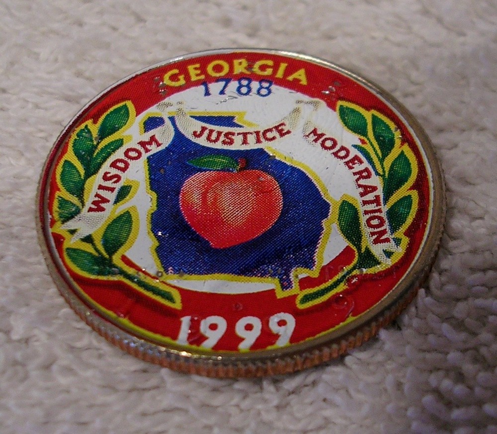 Georgia Colorized Kennedy Half Dollar - Statehood