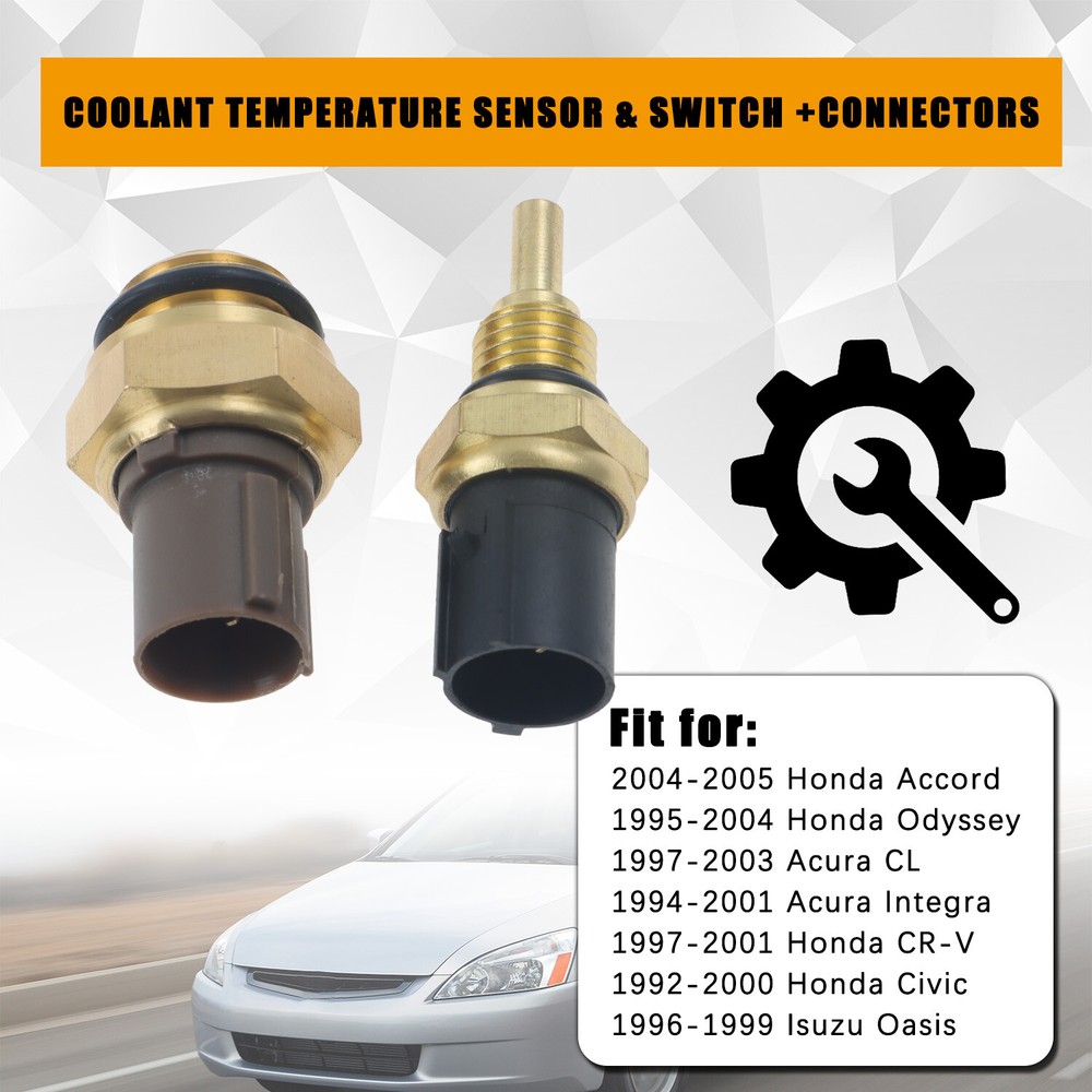 Cooling Fan Control Switch & Coolant Temperature Sensor w/ Wire Plug for CR-V
