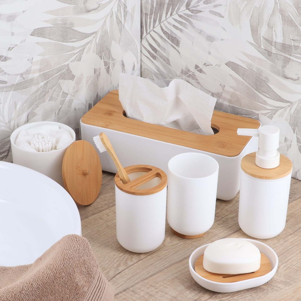 Toothpaste and Toothbrush Holder Padang with Bamboo Top