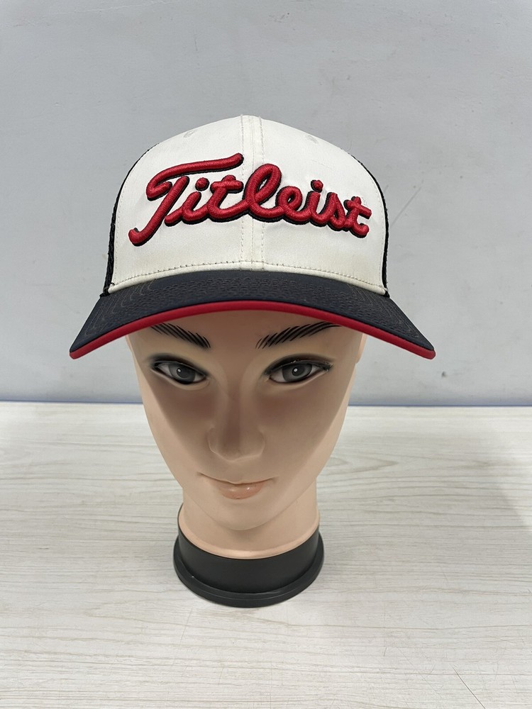 Unique Titleist Mesh Snapback Hat Cap Logo White/black/red Adjustable Golf