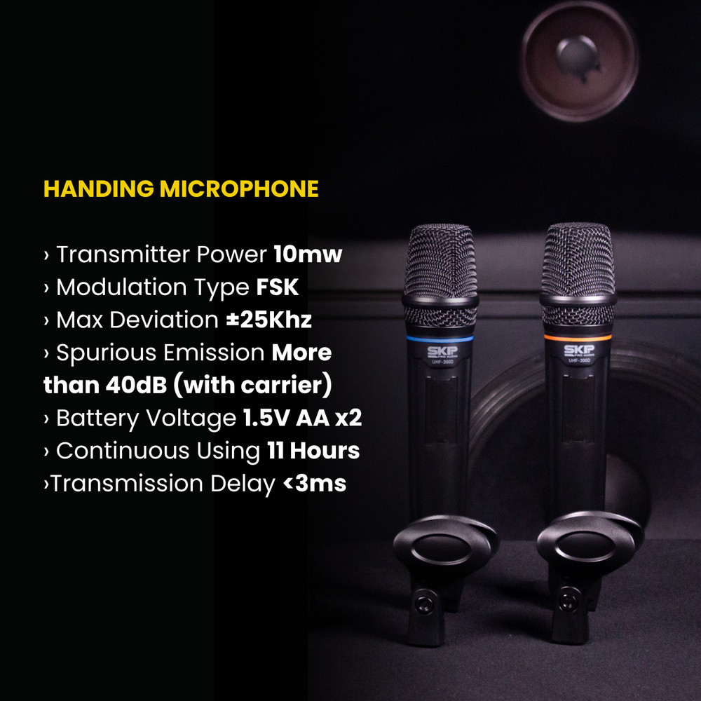 SKP Pro Audio UHF-300D Digital Wireless Vocal - Dual Handheld Microphone System
