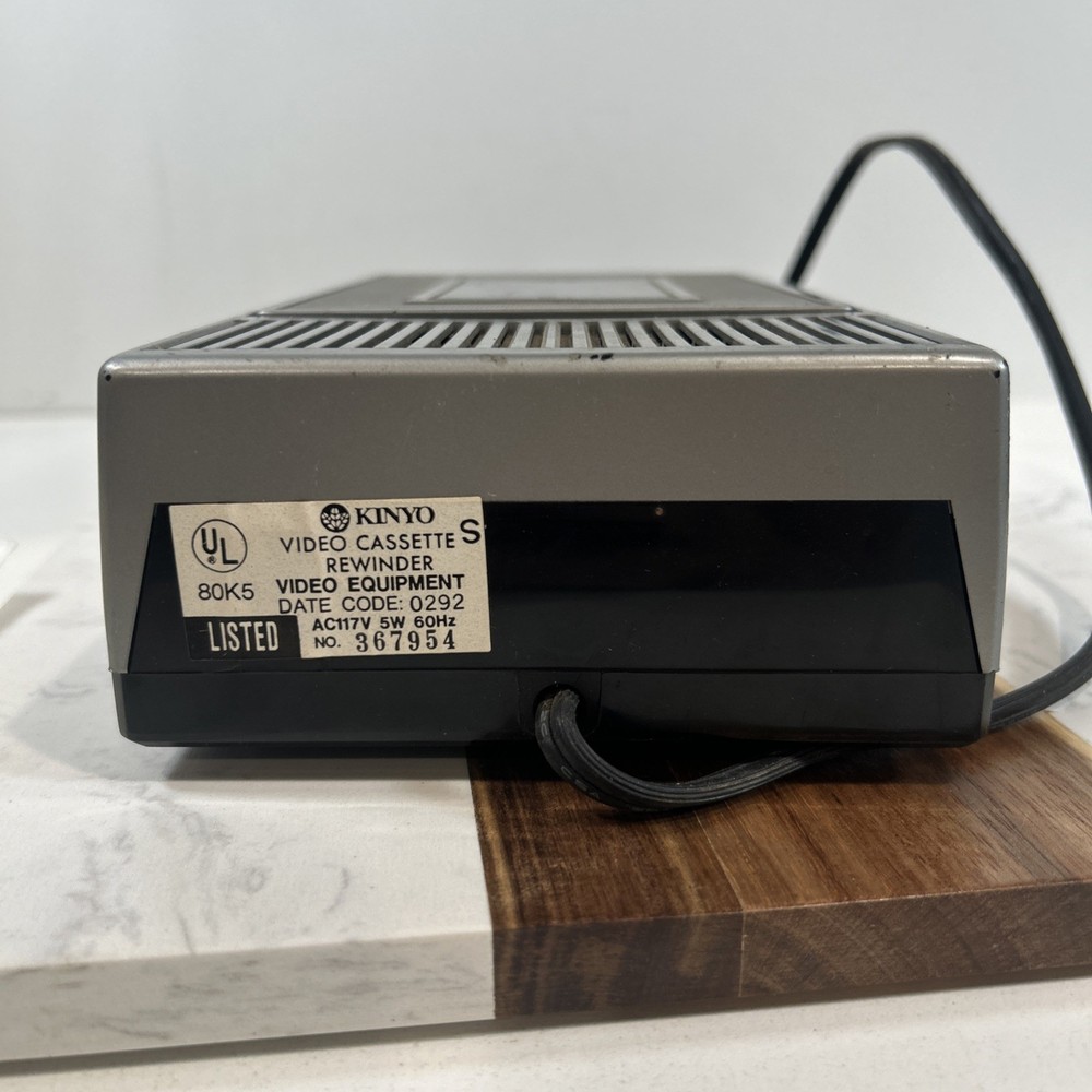 KINYO VHS Cassette Tape Rewinder UV-413 Slim Auto Eject – Untested