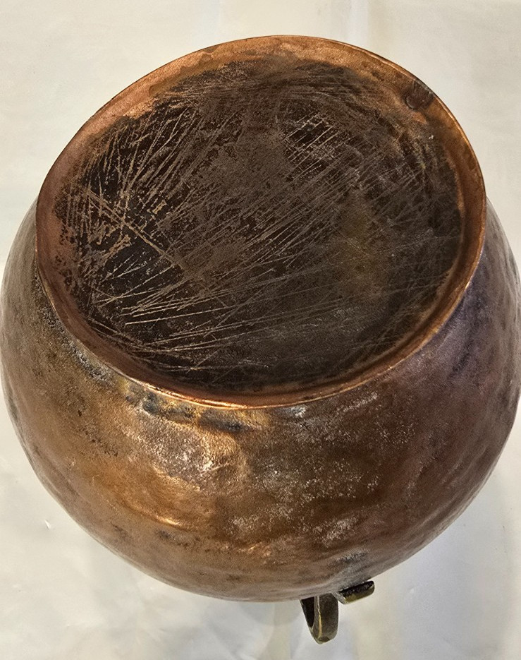 A Primitive Hammered Copper Water Jug Pitcher Antique