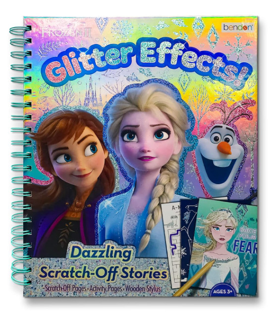 Frozen 2 Activity Sticker Book Glitter Effect Scratch  Spiral Bound - E15E