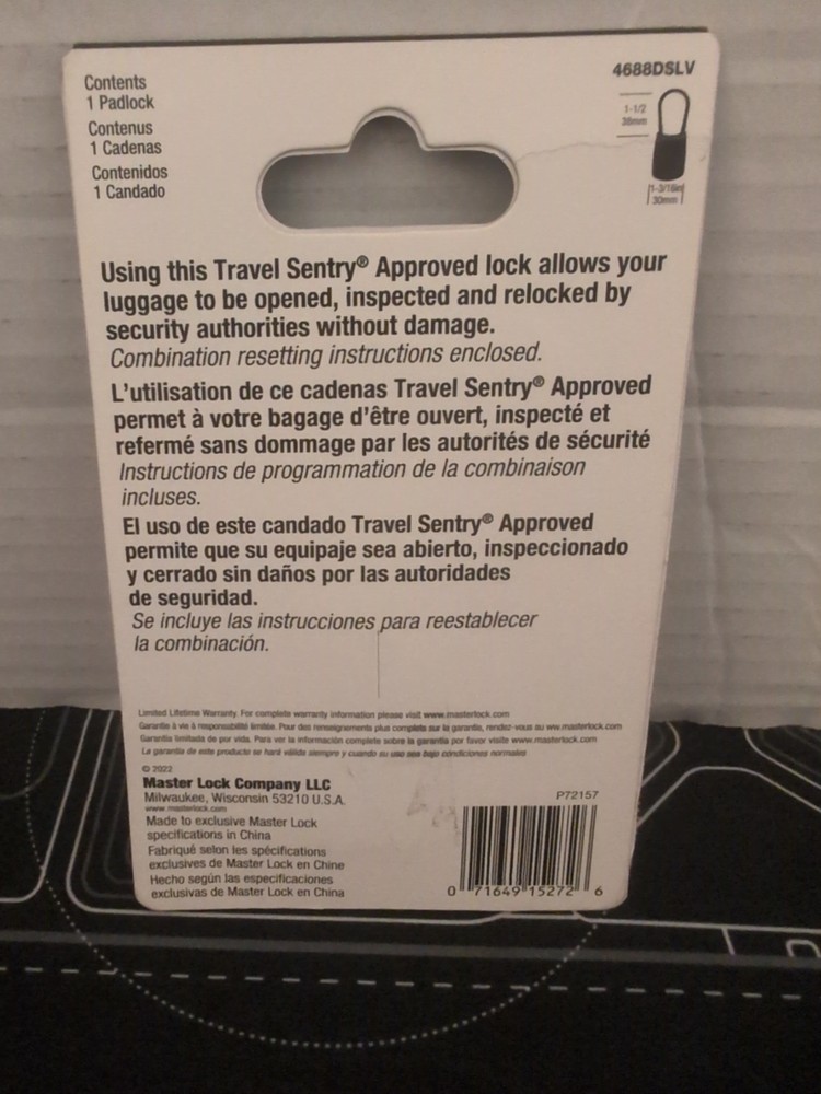Master Lock 4688D Set Your Own Combination TSA Approved 1 Pack, Silver