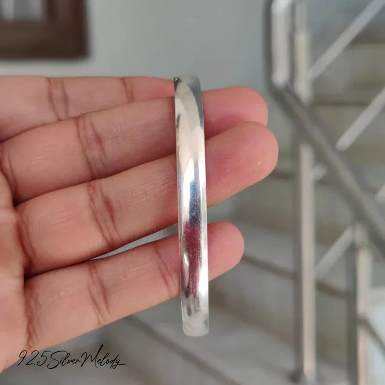 Solid Silver Bangle For Women | Stacking Bangle 925 Staring Silver Bangle Si65