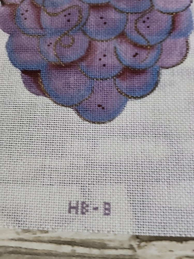 Julia Grapes Needlepoint Canvas Painted
