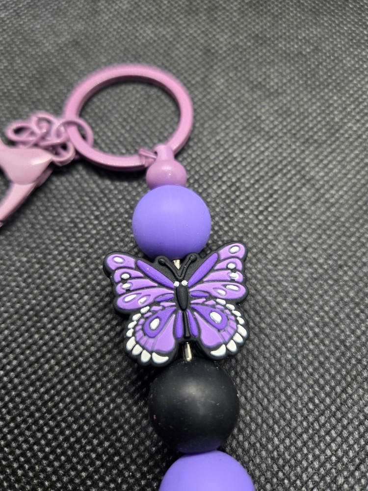 Handcrafted Purple Beutiful Butterfly Bead Key Chain