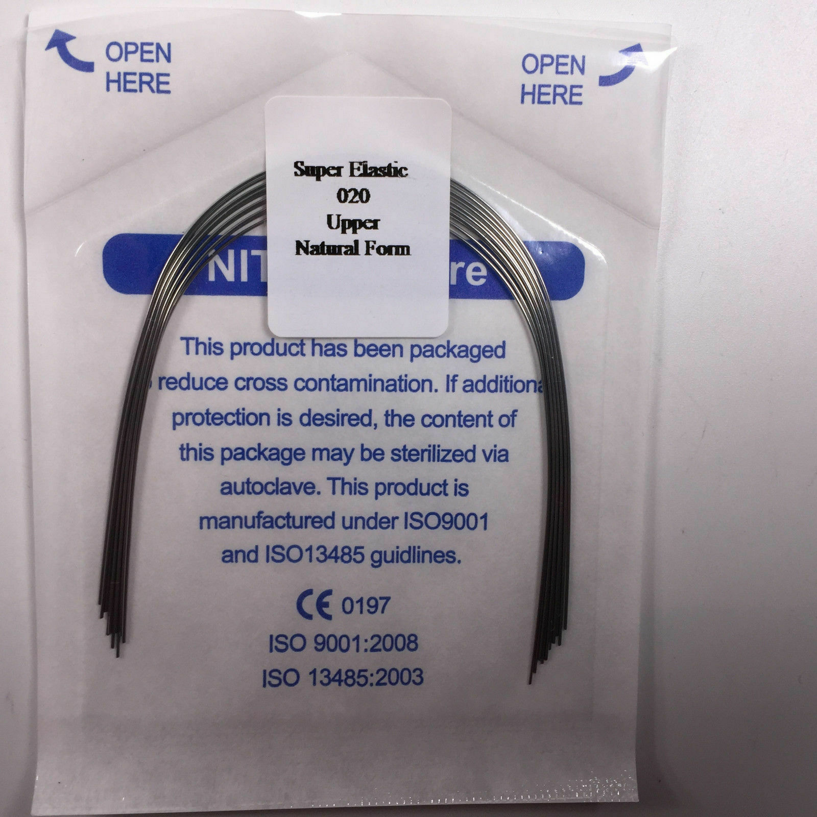 Dental Orthodontic Arch Wire Super Elastic Niti Round Rectangular Natural Form
