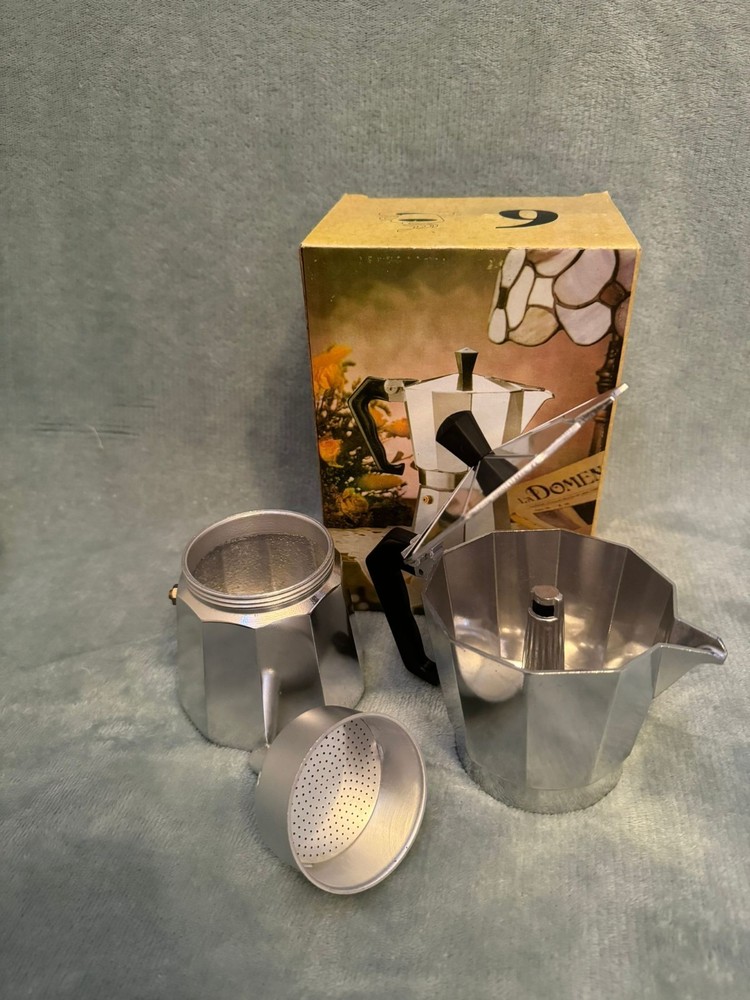 espresso machine coffee 6 cups silver