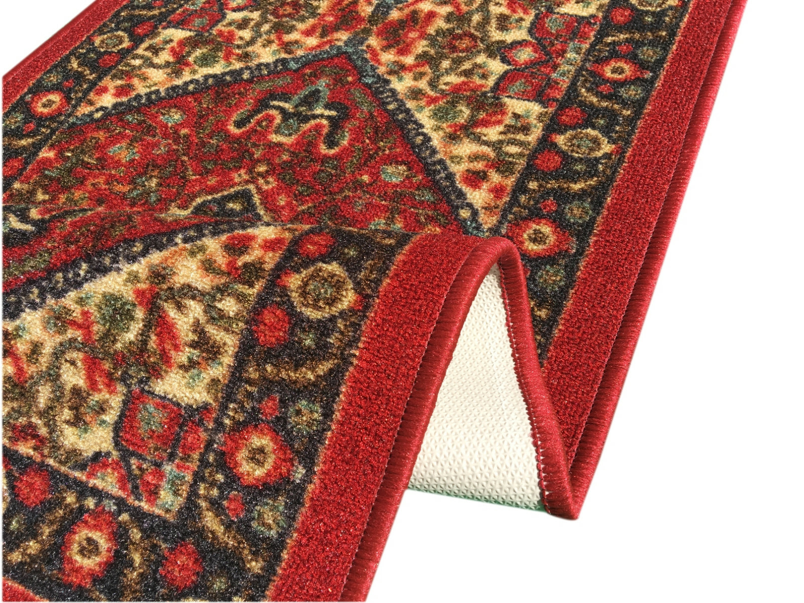 Custom Size Hallway Runner Rug Non Slip Rubber Back RED Traditional Oriental