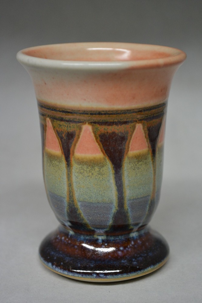 Small Studio Pottery Vase with Drip Design