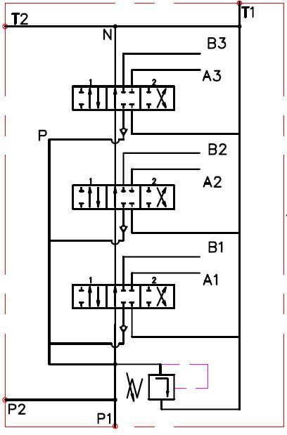 2 Spool Hydraulic Monoblock Double Acting Control Valve, 11 GPM, SAE Ports
