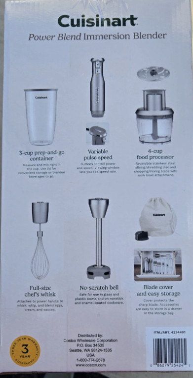 Cuisinart Variable Speed Immersion Blender with Food Processor