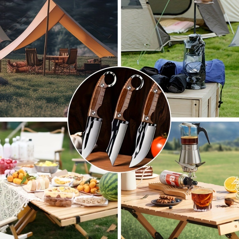 3pcs Premium Multipurpose Knife Set, Ultra-Sharp Stainless Steel Fixed Blades