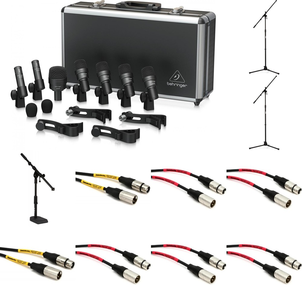 Behringer BC1200 7-piece Drum Microphone Bundle with Stands and Cables