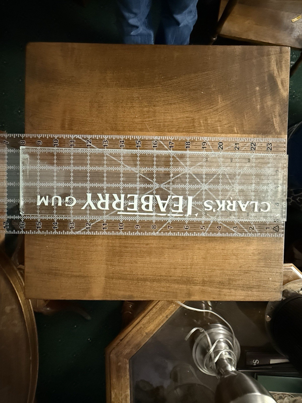 Clark's Teaberry Gum Clear and White Glass Advertising Glass Sign Display