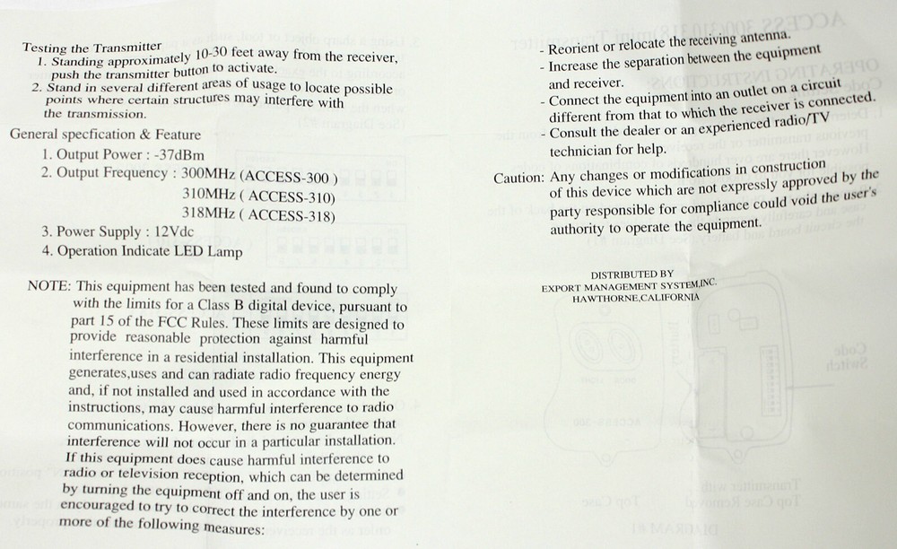 10 Digit Code Mini Remote Control Garage Door/Gate Transmitter w/ Mini Light