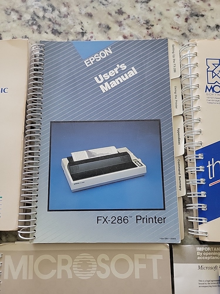 Lot Computer Manuals IBM Microsoft BitFax Mosaic Paint Epson Dos Basic Lotus 17