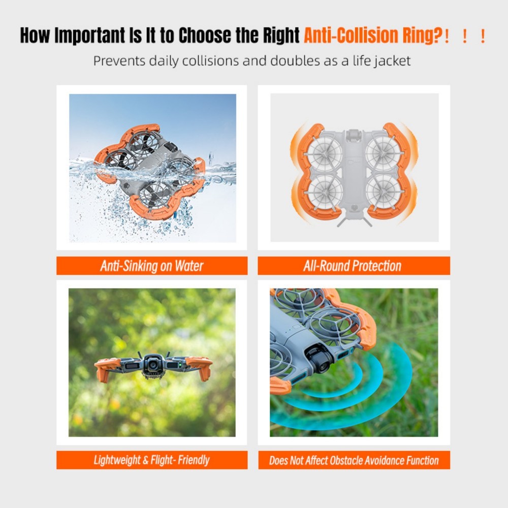 Floating Propeller Guard for DJI NEO2 Scratch & ShockResistant Orange