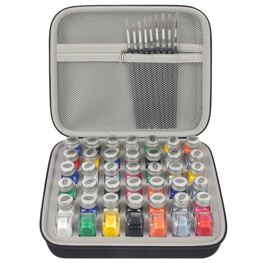 ALKOO Model Paint Storage Case for Testors Set, Paints Medium, Grey