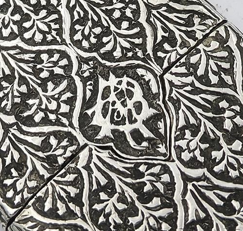 INDIAN KASHMIR SOLID SILVER CIGARETTE / CARD CASE 19TH CENTURY