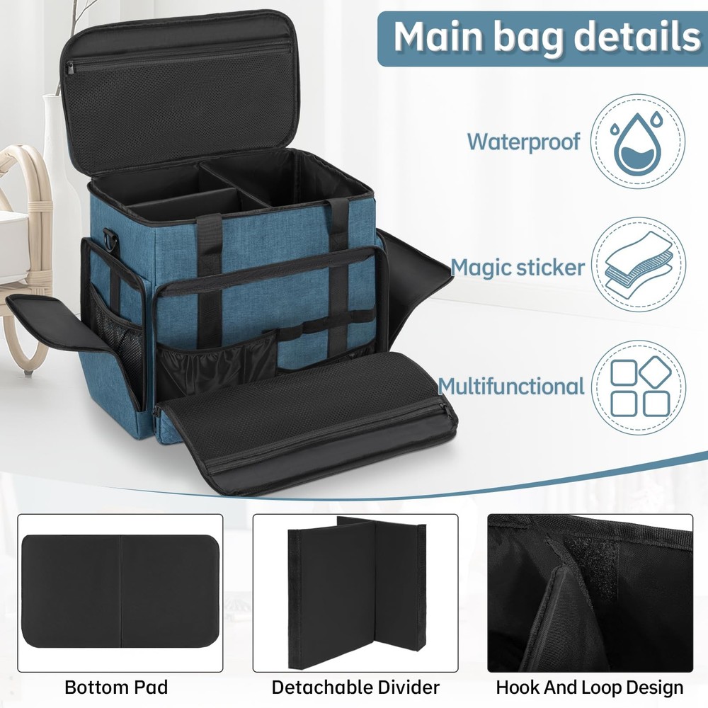 Extra Large Rolling Makeup Case with 4 Removable Pouches，Professional Make up...