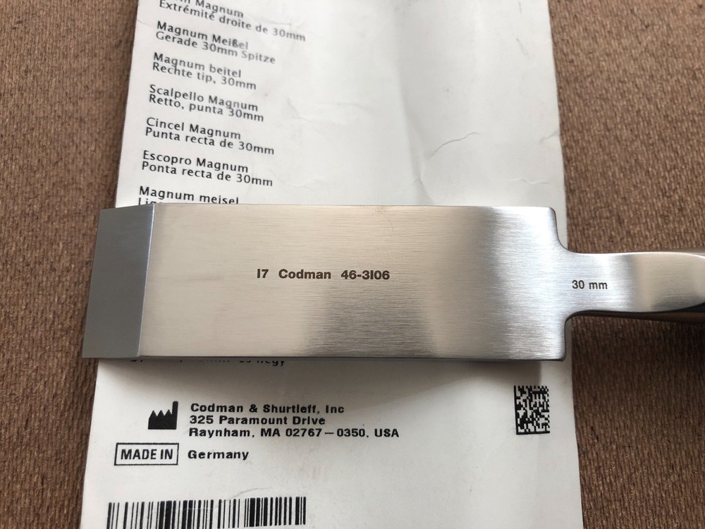 Codman Magnum Chisel Straight 30mm Tip REF: 46-3106 LOT: 1543849