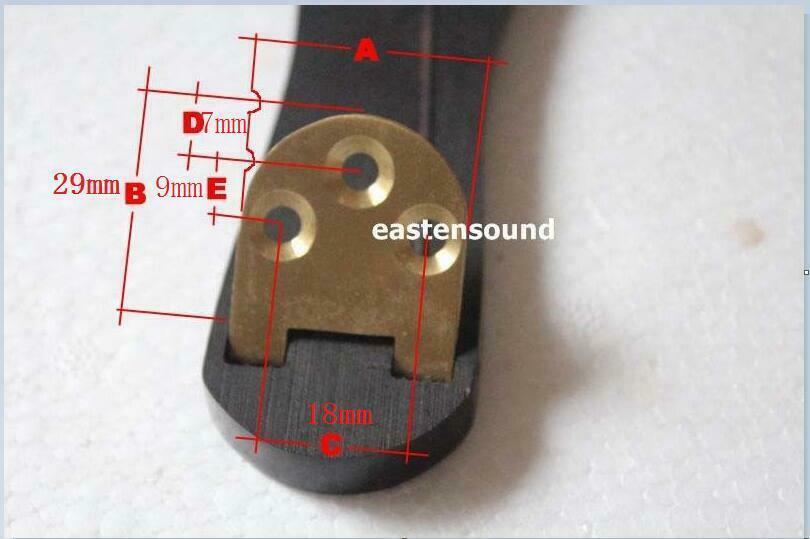 Solid ebony tailpiece for 6 string guitar