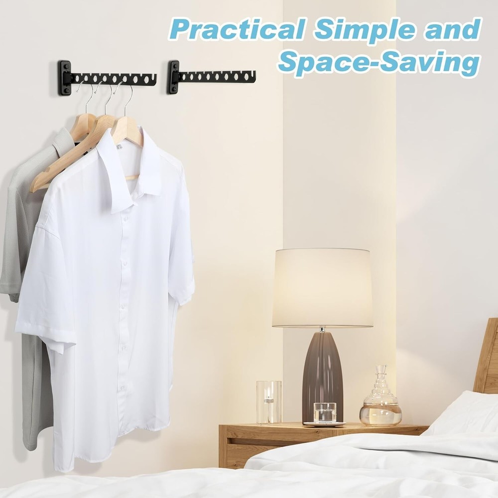 Folding Clothes Hanger, Stainless Steel Wall Mounted Drying Rack, Space Savin...