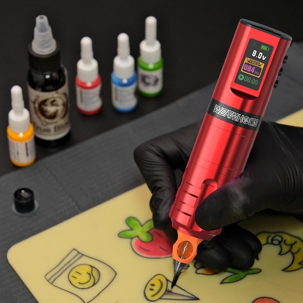 Wormhole Tattoo Gun Kit Professional Wireless Red