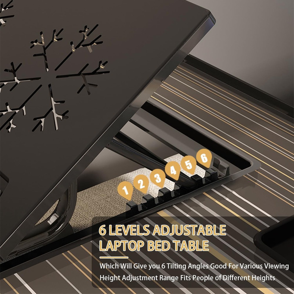 Laptop Desk for Bed Adjustable Laptops Stand with 6 Different Angles Portable