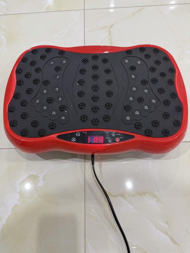 Red Oscillating Vibration Platform Machine Adjustable Speed LCD Display