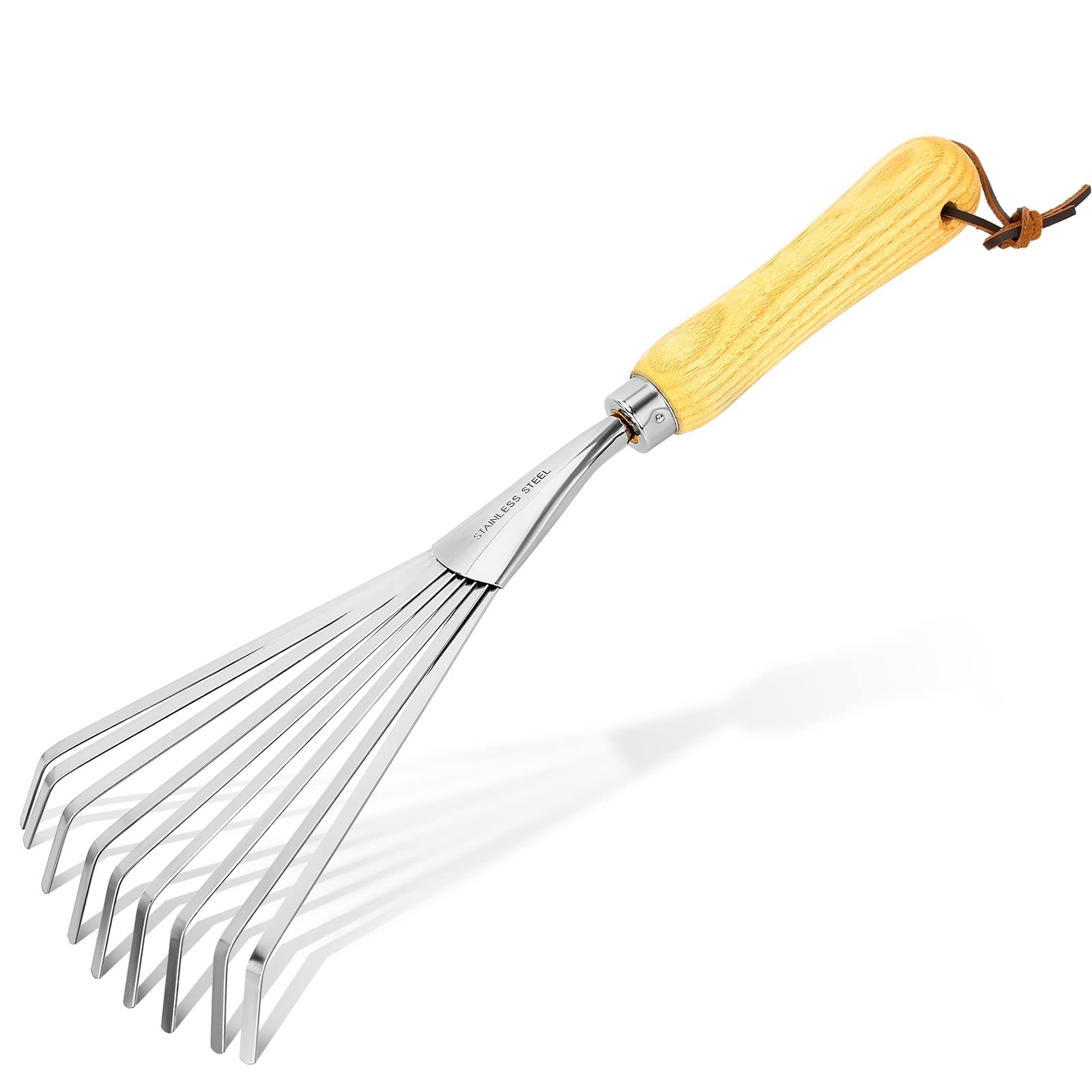 Hand Rakes, Garden Stainless Steel Hand Rake Soil Tiller with Ergonomic Handl...