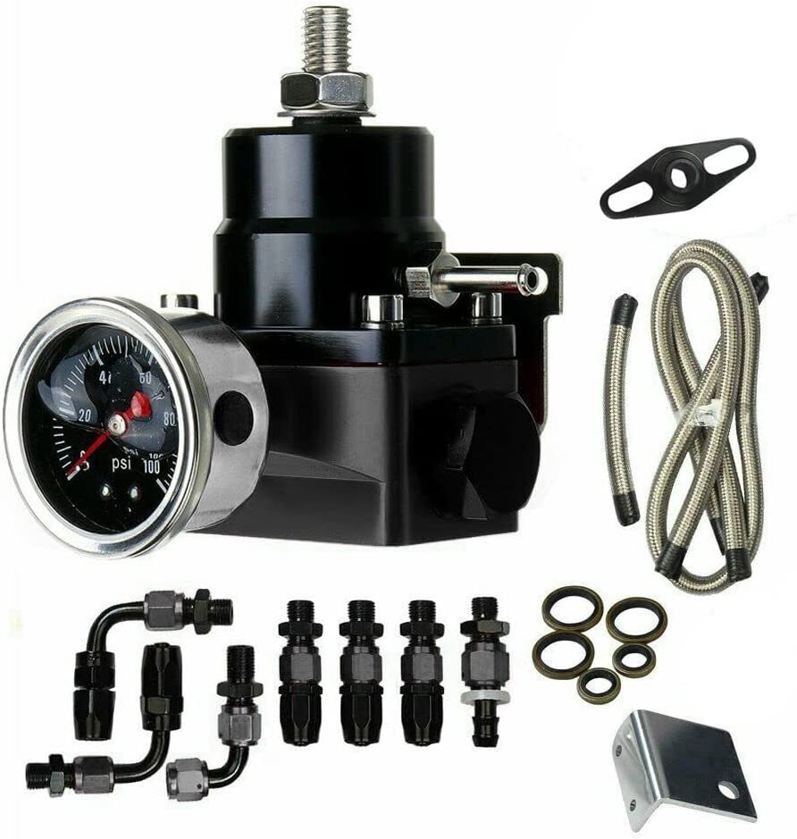 EFI Adjustable Fuel Pressure Regulator Kit with Gauge 6AN Fitting