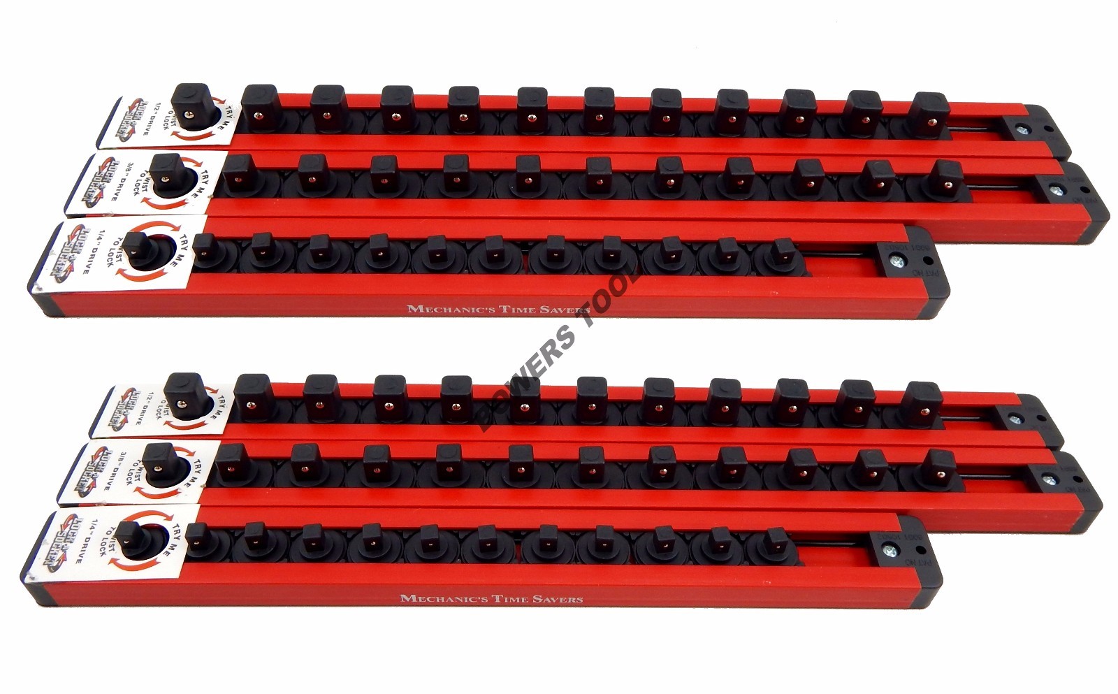 Mechanics Time Saver 1/4 3/8 1/2 in Drive Lock A Socket Rail Rack MTS USA Made