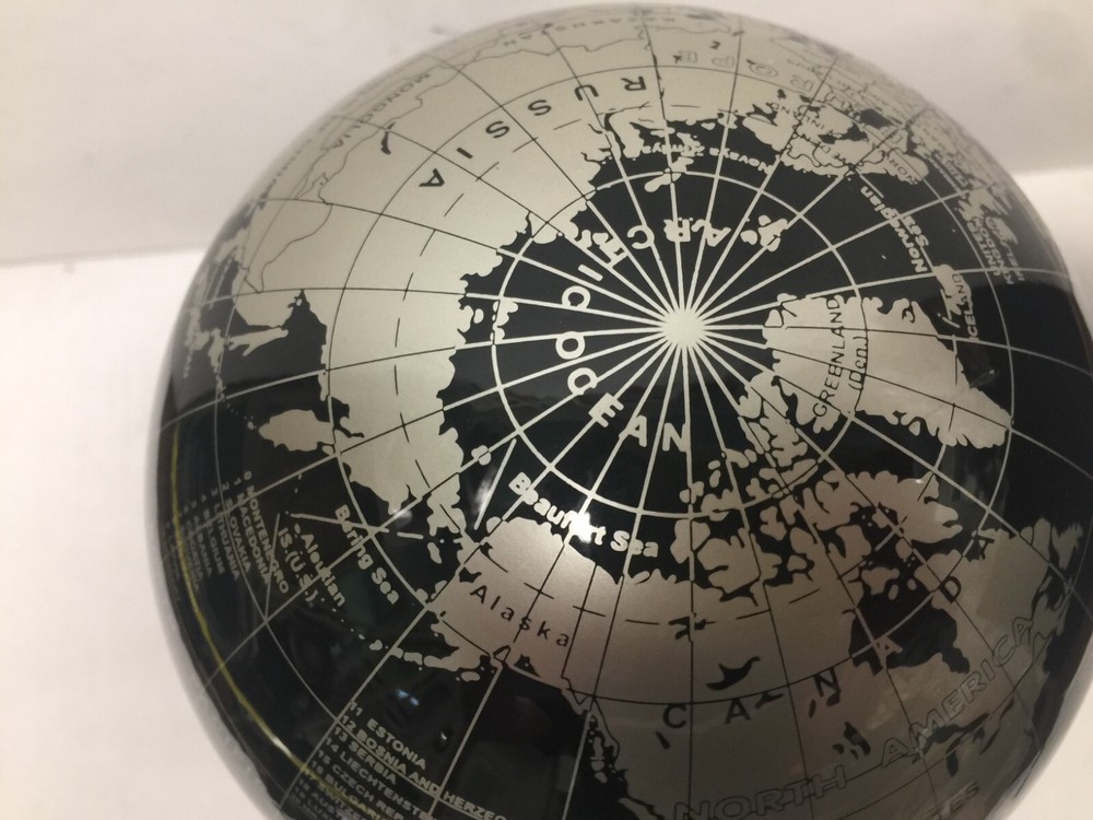Solar Spinning Globe in Black & Silver Things Remembered