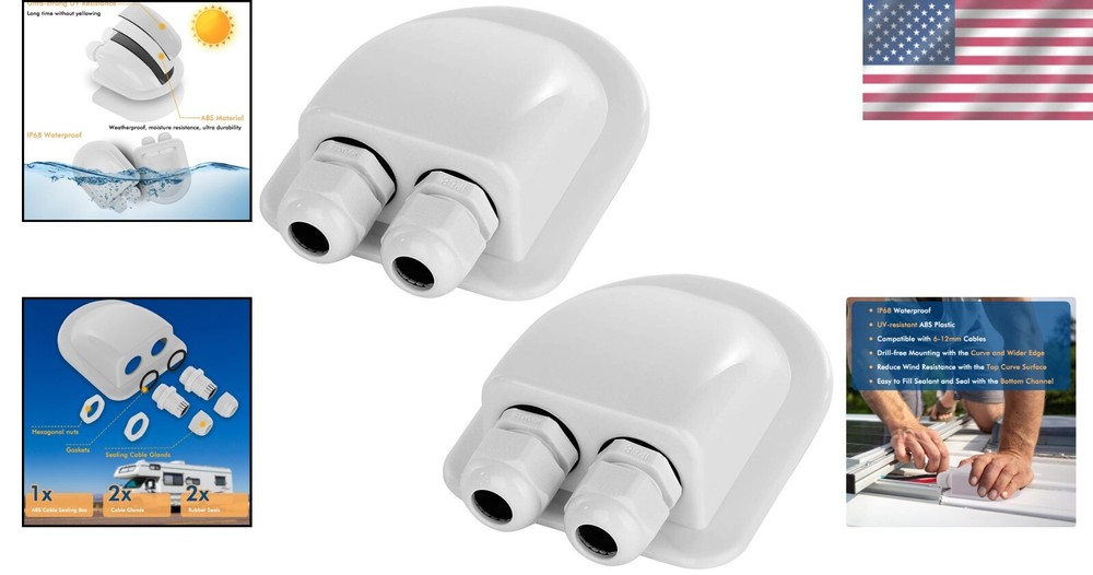 Easy Install Dual Cable Entry Gland - 2 Pack for Eco-Friendly Solar Solutions