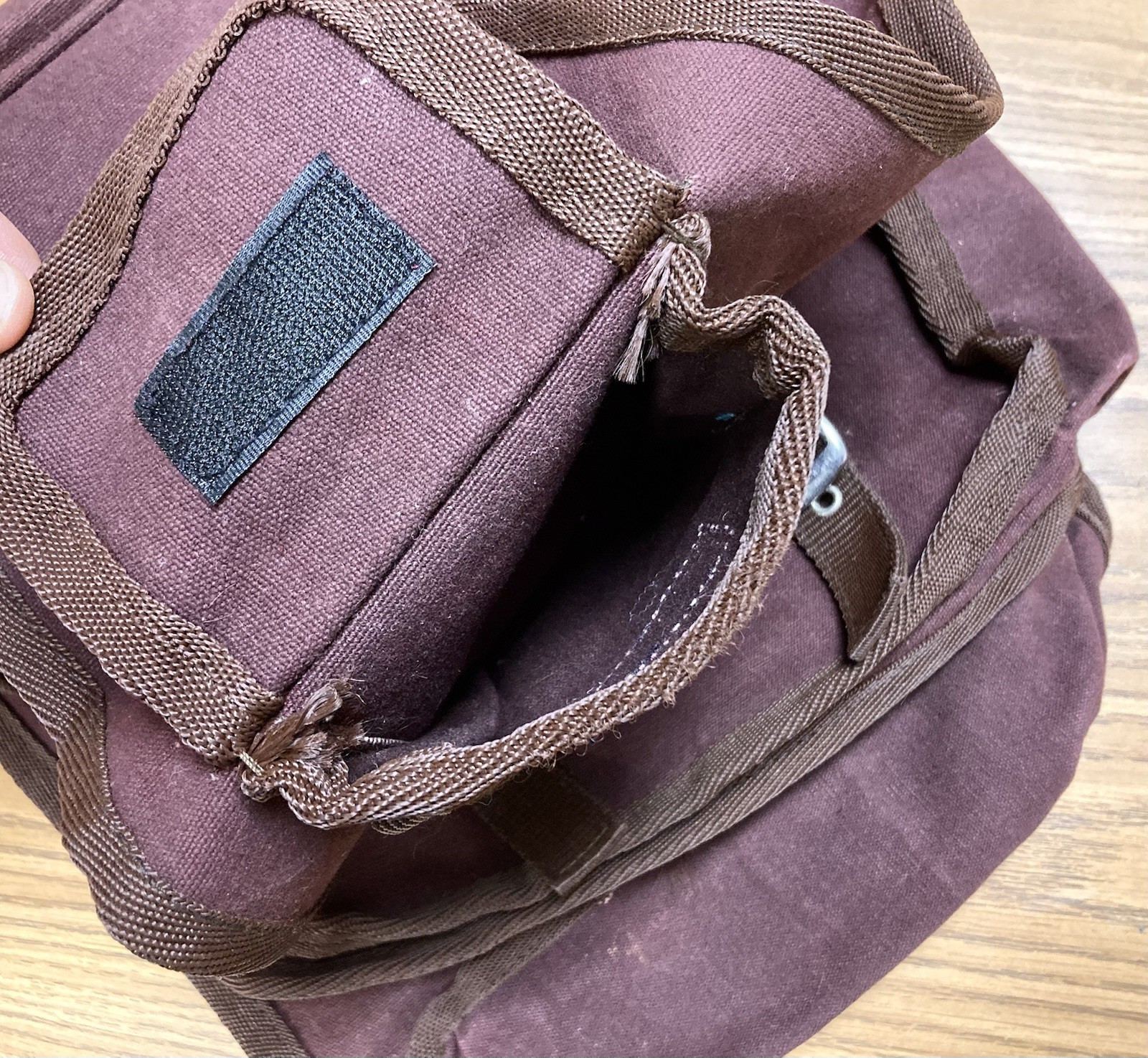Vintage Tough-1 Saddle Bag Heavy Canvas Buckle Maroon Purple Excellent Condition