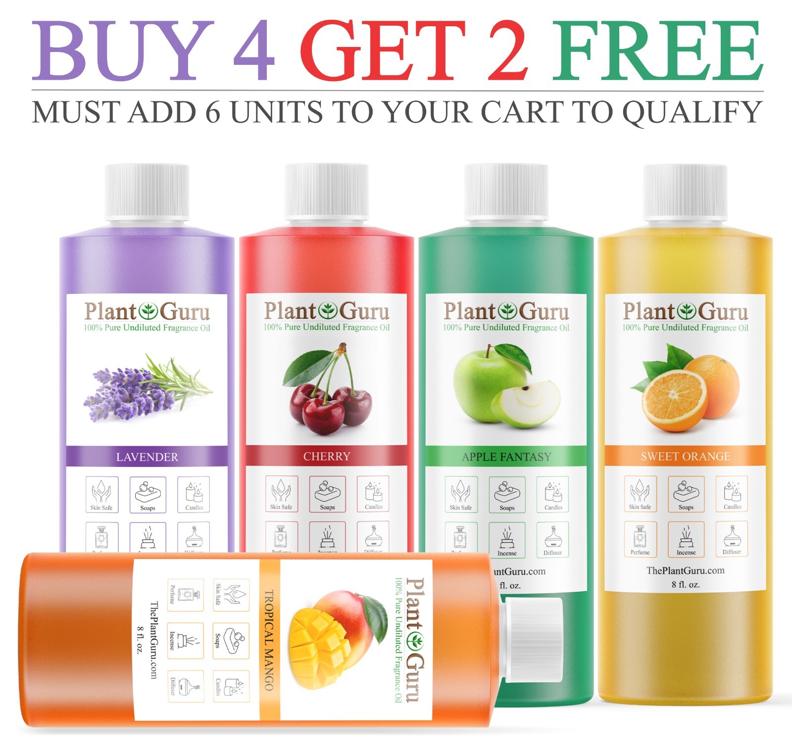 Fragrance Oil 8 oz. For Candle Soap Incense Making Burners Scented Oils Bulk Lot