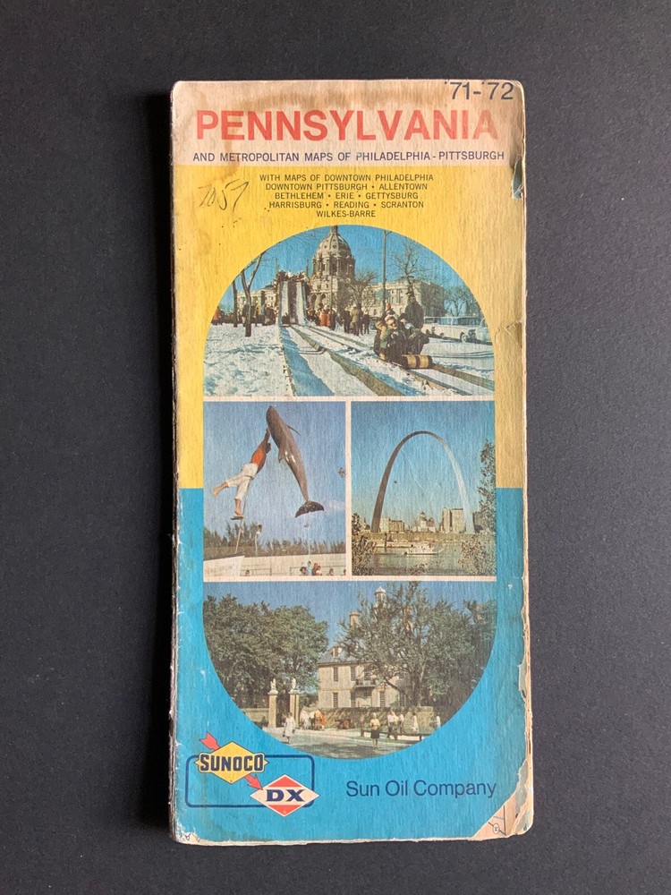 1971-72 Sunoco Pennsylvania Road Map