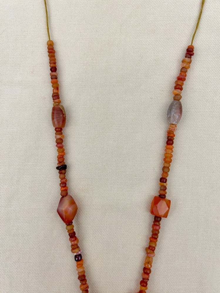 Ancient Bactrian Banded Agate and Carnelian Beads