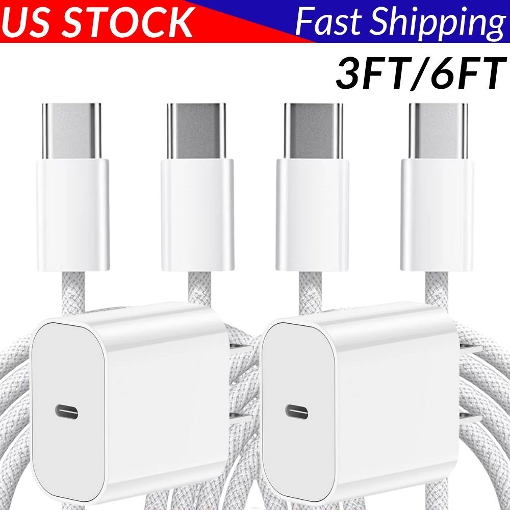 Fast PD 20W Charger Data Dual Type C Cable for Apple iPhone 16 15 Plus Pro Max