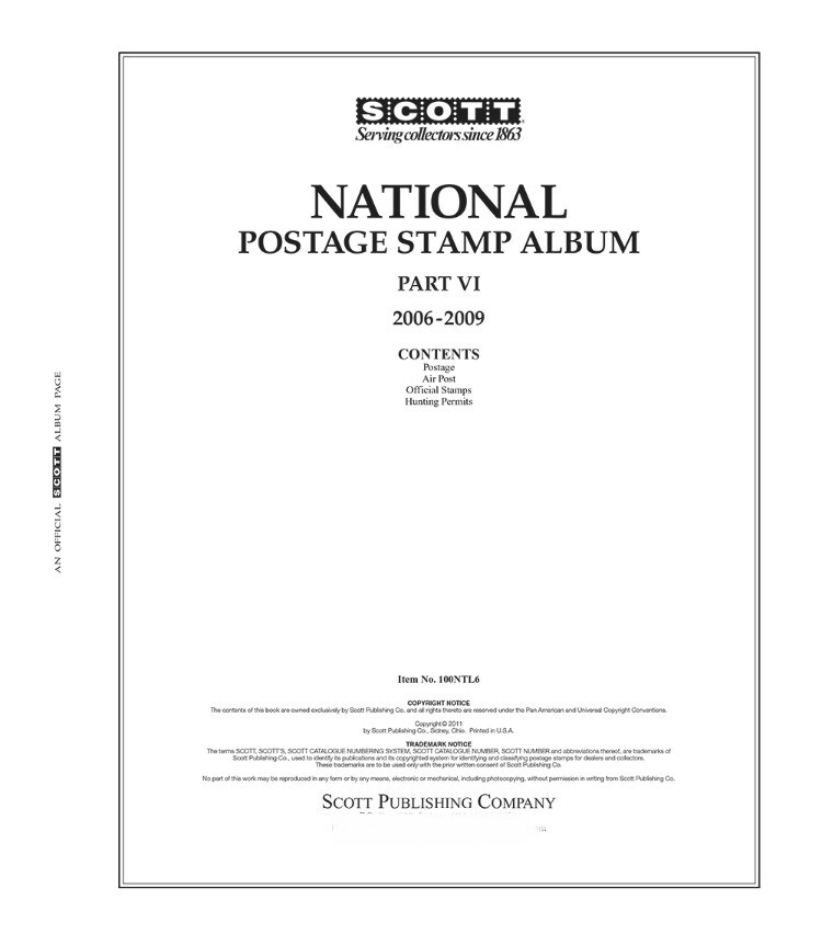 Scott National Series Stamp Album Pages United States Part 6 2006-2009 #100NTL6