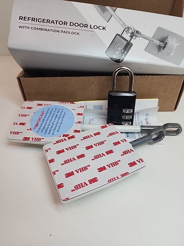 Refrigerator Lock Kit with Combination Lock, New Opened Box