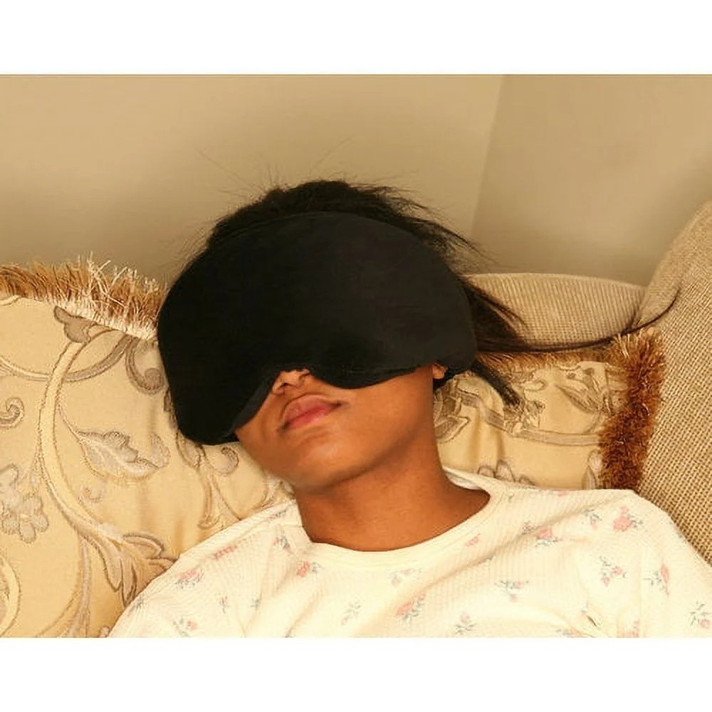 Soft Memory Foam Sleep Eye Mask Adjustable Strap 50% Cotton 50% Polyester Black