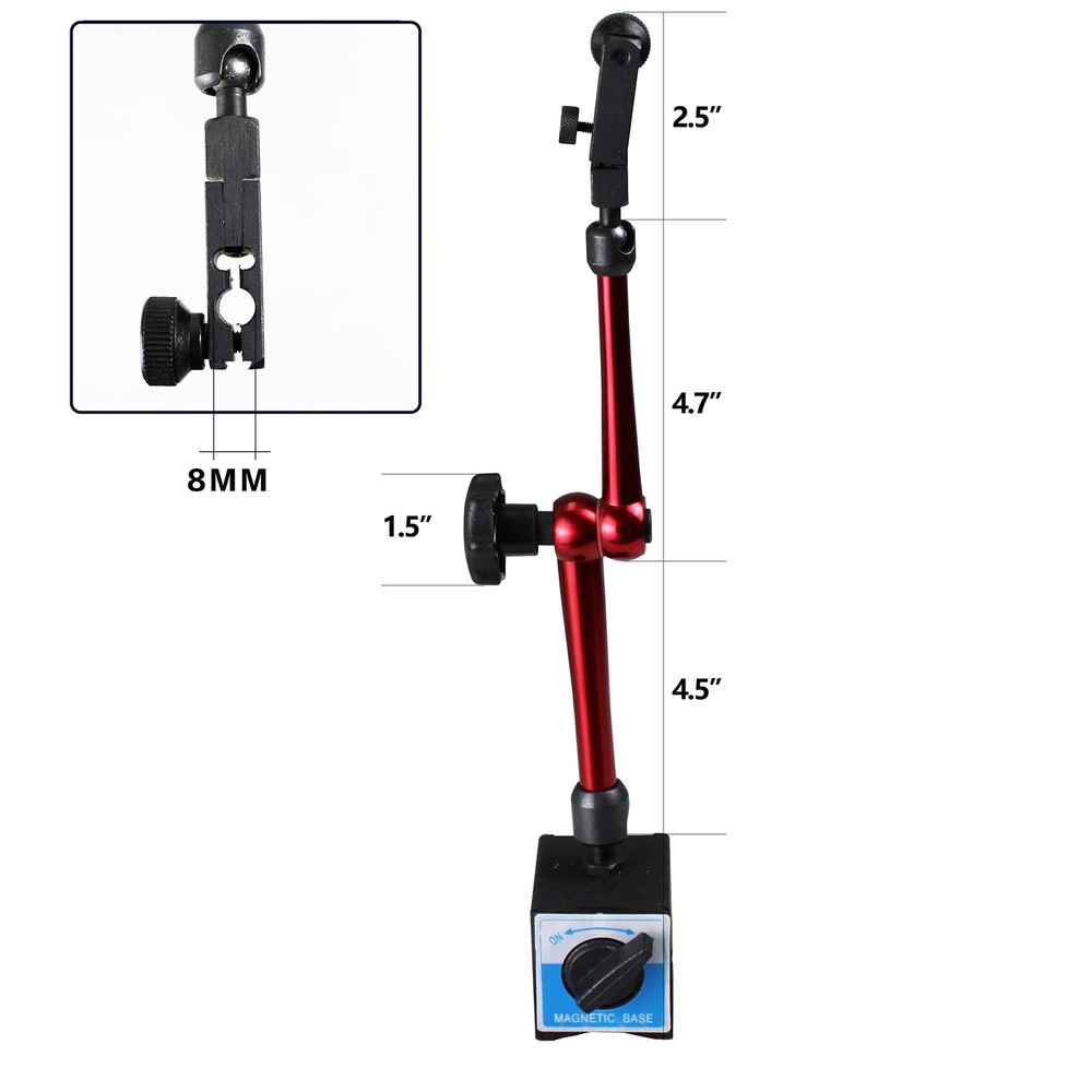 HFS (R) 132lbs/60kg Max Pull Clamping Hole Diameter 8mm Magnetic Base Adjusta...