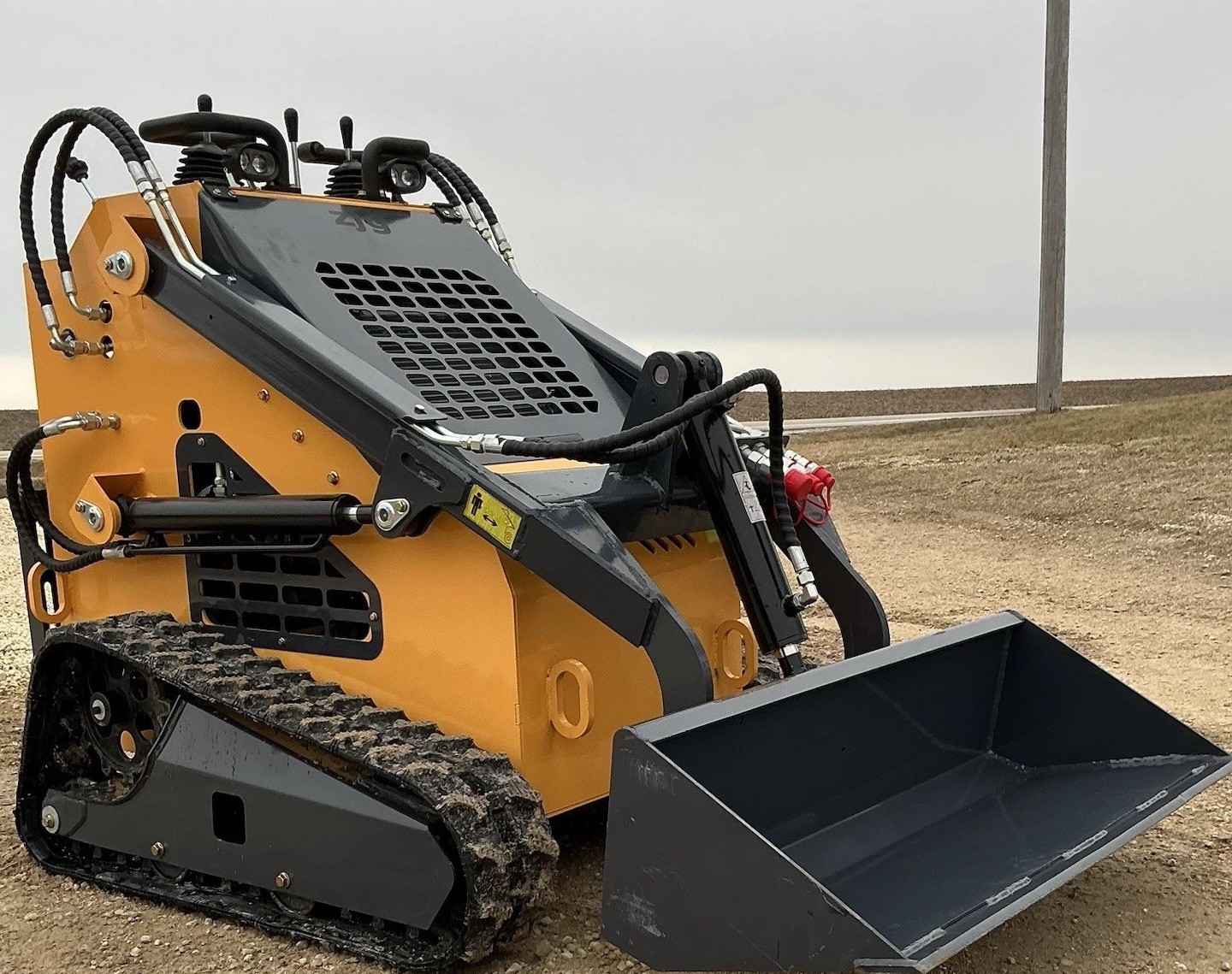 NEW ZJG-380 Mini Skid Loader Stand-On Compact Tracked Loader 13.5HP Engine