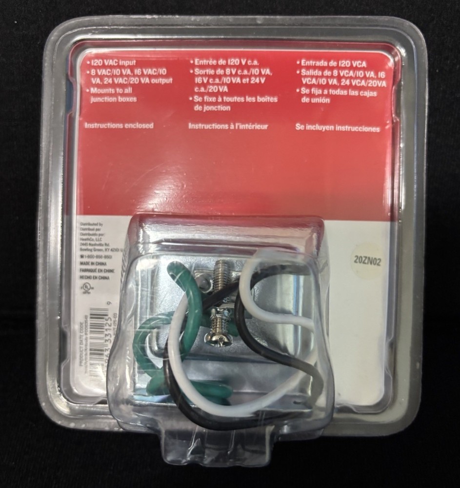 Utilitech #0063548 Wired Doorbell Transformer 120 VAC input/8 VAC Output